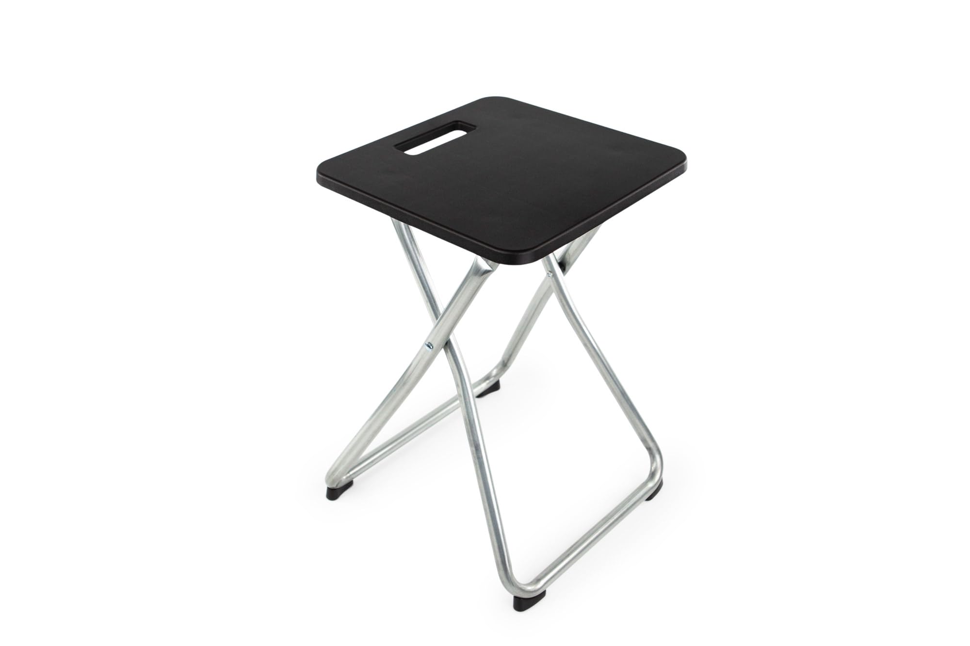GUNDE - Sgabello pieghevole, portata fino a 100 kg, leggero e stabile, colore: nero