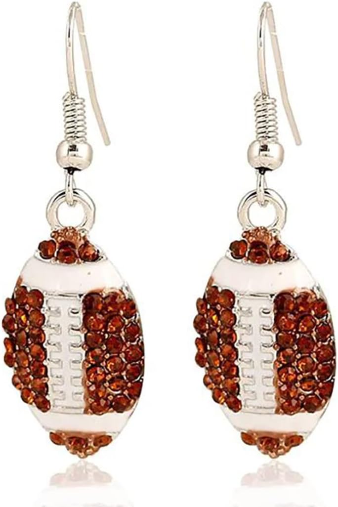 Classic Baseball Cubic Zirconia Basketball Volleyball Football Soccer Sports Earrings Stud Posts Ideal Present for Women Girls Men Boys