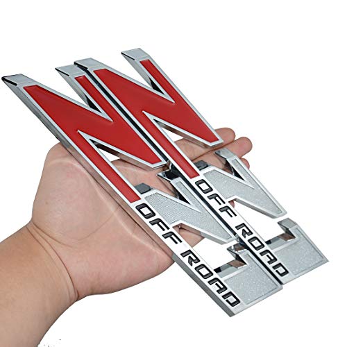 Image of 2Pack Offroad Rear Trunk Emblems Door Side Sport Badge Nameplate Lettter Compatible with Z71 Off Road 10 inch (Red Silver Black)