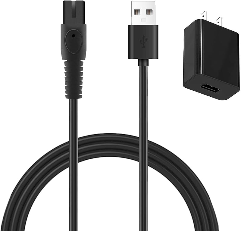 Carregador e cabo USB de 5 V compatível com Philips OneBlade QP2724 QP4530 QP2834 QP4631 QP6531 e Multigroom MG7910 MG7970 MG5910 MG9510 MG9520 PQ888
