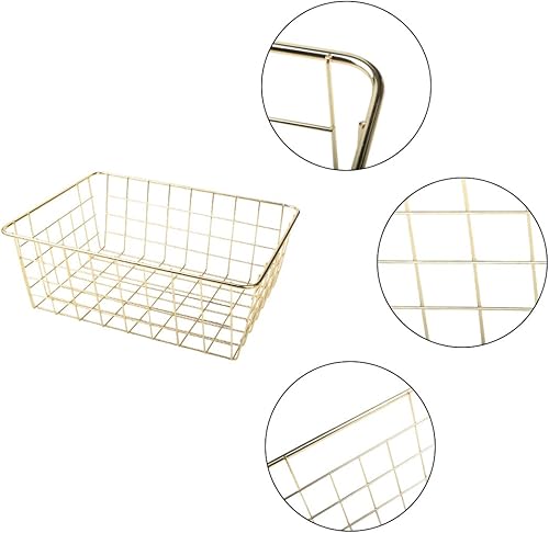 Miniatura 8 de Tonxus 4 cestas de almacenamiento de alambre para cocina organizador de almacenamiento de metal para el hogar organizador de contenedores con asa
