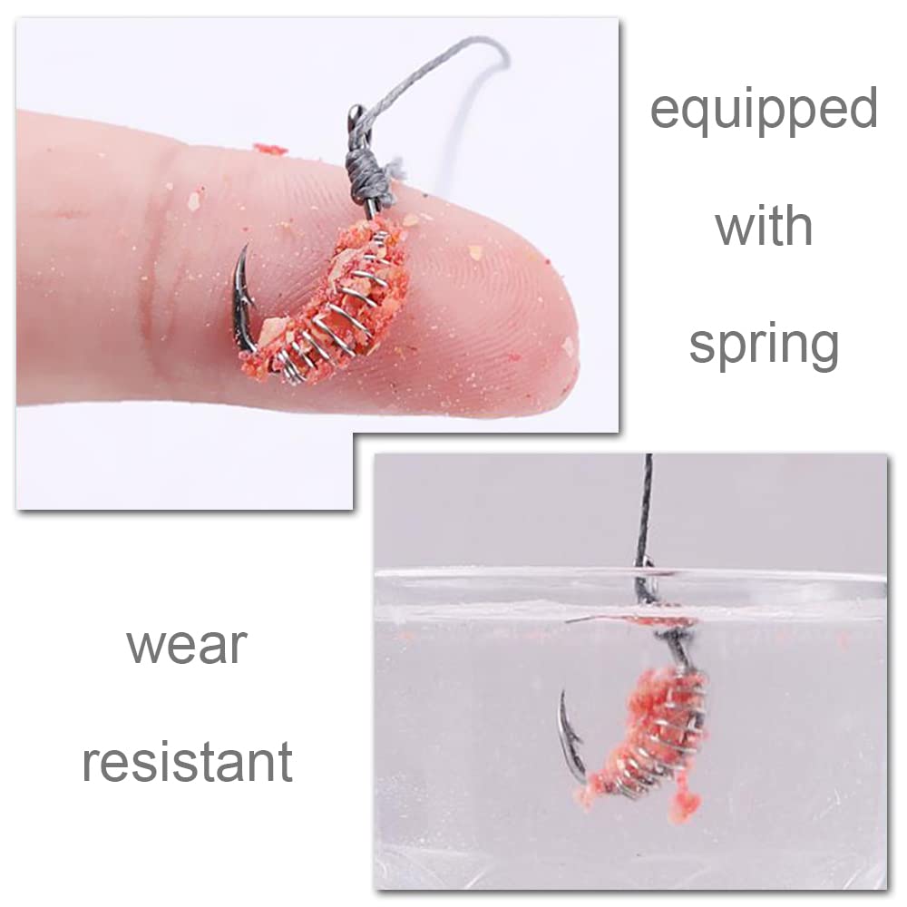 woojfcang 30 Pcs Twist Lock Fishing Hooks Carbon Steel Spring Fishing Hooks Barbed Swivel Fishing Hooks for Saltwater Freshwater Eyed Sea Fish Hooks Carp Fishing Tackle Carp Circle Hooks,Accessories - Image 4