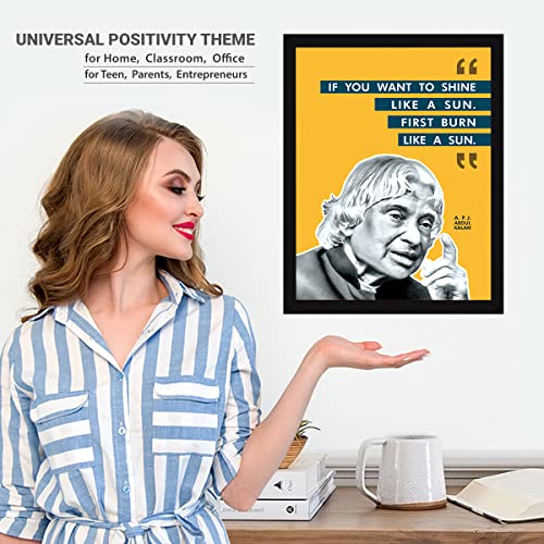 Image of Chaka Chaundh Acrylic - Abdul Kalam Photo Frames For Wall - Motivational Quotes Frames - Poster With Frame - Abdul Kalam Poster For Wall Quotes Wall Frames - (14 X 11 Inches, Yellow - Kalam)