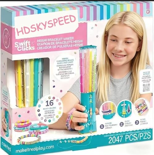 El Mejor Listado de Kits de fabricación de abalorios - los preferidos. 45 HDskyspeed Maker - Kit de fabricación de pulseras – Máquina para hacer pulseras de abalorio para niños, kit de fabricación de pulseras de clic rápido para manualidades de...