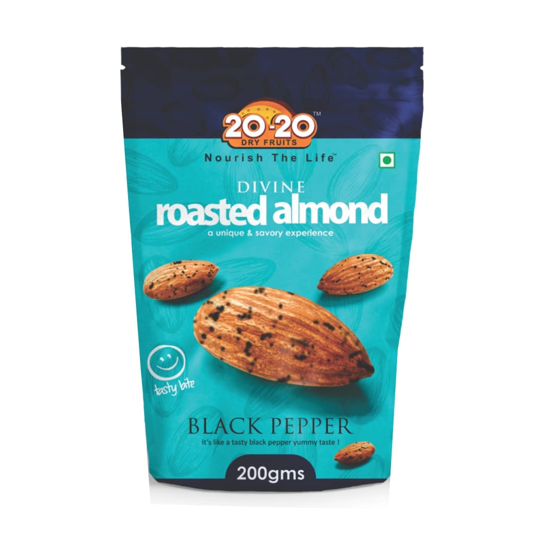 20-20 Dry Fruits Roasted Almond Black Pepper 200 g (Pouch) | Crunchy Snack Packed with Protein, Healthy Fats & Antioxidants | Perfect for Energy Boost | Black Pepper Almond (B09SD5WLZ3) Amazon Price History, Amazon Price Tracker