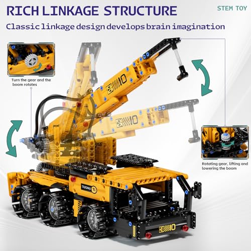 5 in 1 STEM Building Block Set for Kids Ages 8-14, Remote Control and App Controlled Excavator/Crane/Truck/Bulldozer/Roller, Birthday Gift for 8 9 10 11 12+ Years Old - Image 3