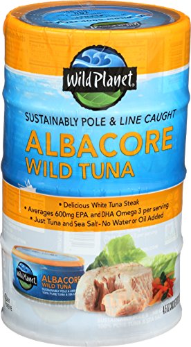 Wild Planet Wild Albacore Tuna, 3rd Party Mercury Tested, 4 Count (Pack of 12)