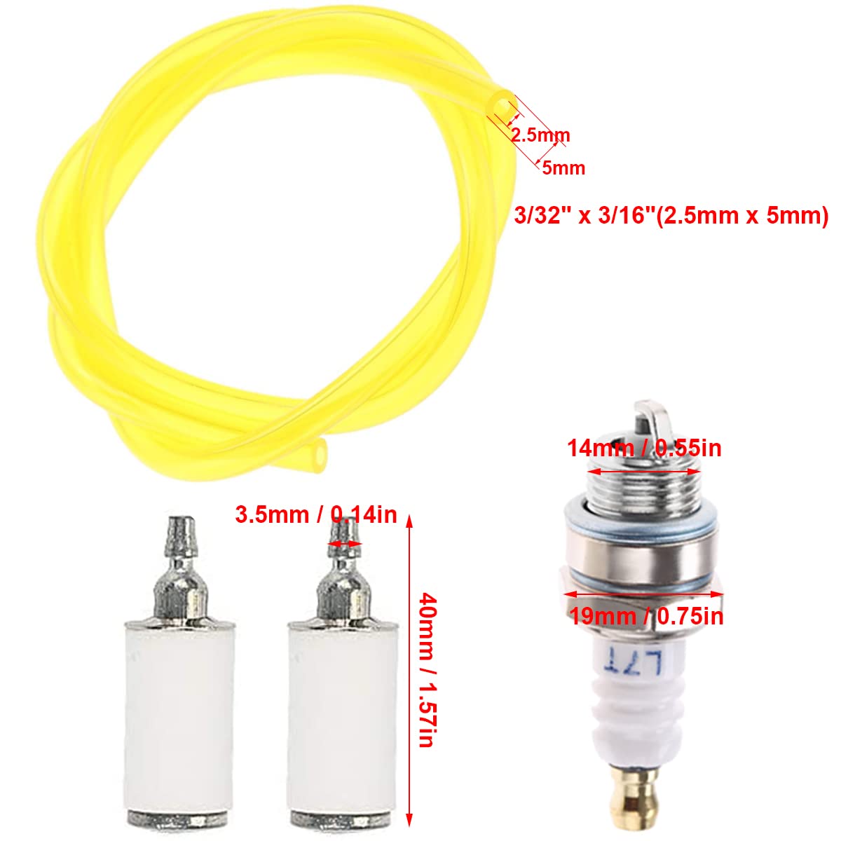 ZAMDOE Zestaw części filtra powietrza do piły łańcuchowej Husqvarna 36 41 136 136LE 137 137E 141 141LE 142 142E, zamiennik 530029811, ze świecą zapłonową i filtrem paliwa