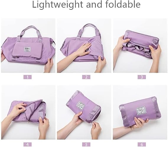 Black Foldable Large Duffle Bags Waterproof Cabin Airplane Bag for Gym, Sports and Travel, Hand Luggage Underseat Tote Hospital Maternity Handbag
