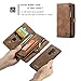 Note 9 Wallet Case,AKHVRS Handmade Premium Cowhide Leather Wallet Case,Zipper Wallet Case [Magnetic Closure]Detachable Magnetic Case & Card Slots for Samsung Galaxy Note 9 - Brown