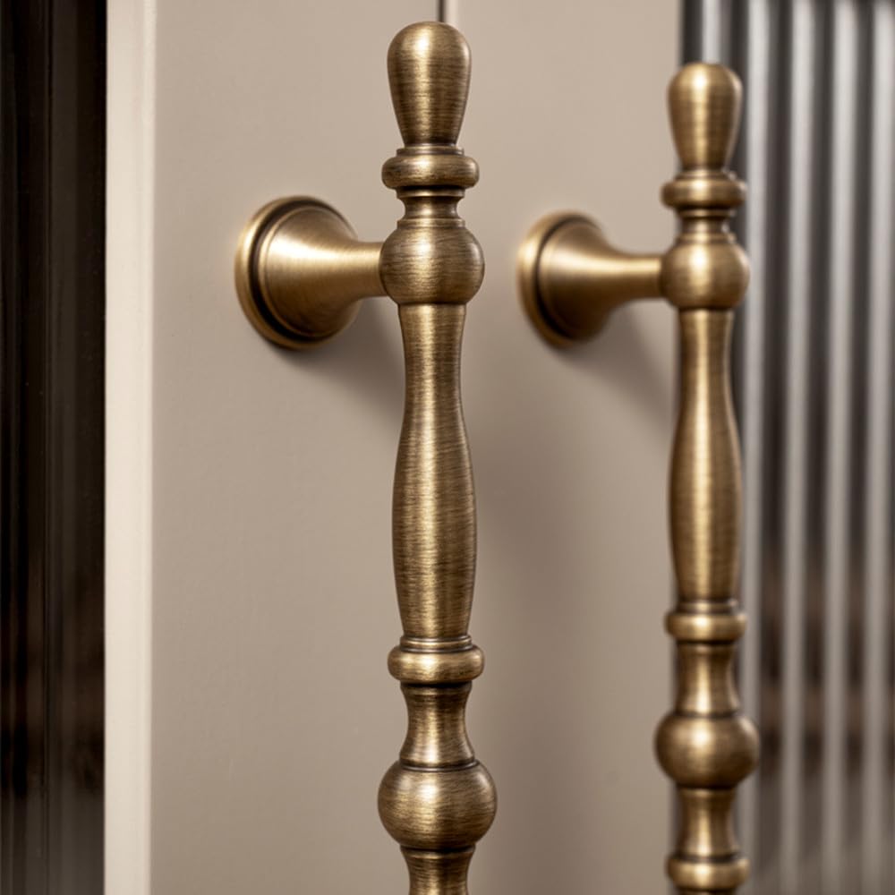 Maniglie per mobili in ottone antico, accessori per mobili da cucina, maniglia per armadio e cassetto, bronzo retrò, passo, fila, 96 mm