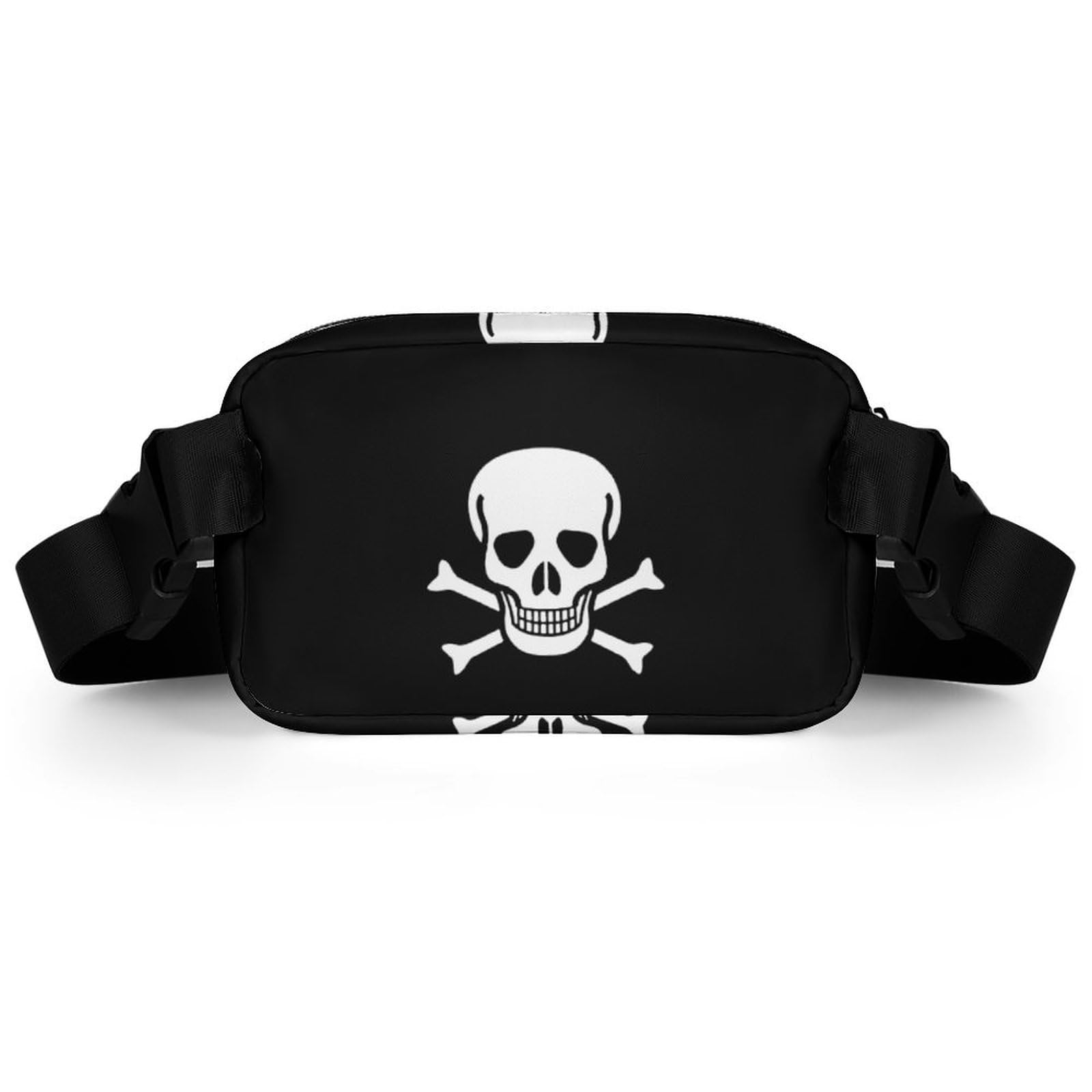 バンソン　NEW FANNY PACK with CROSS BONE Crossbone Skull Head Belt Bag Double Layer Fanny Pack Crossbody