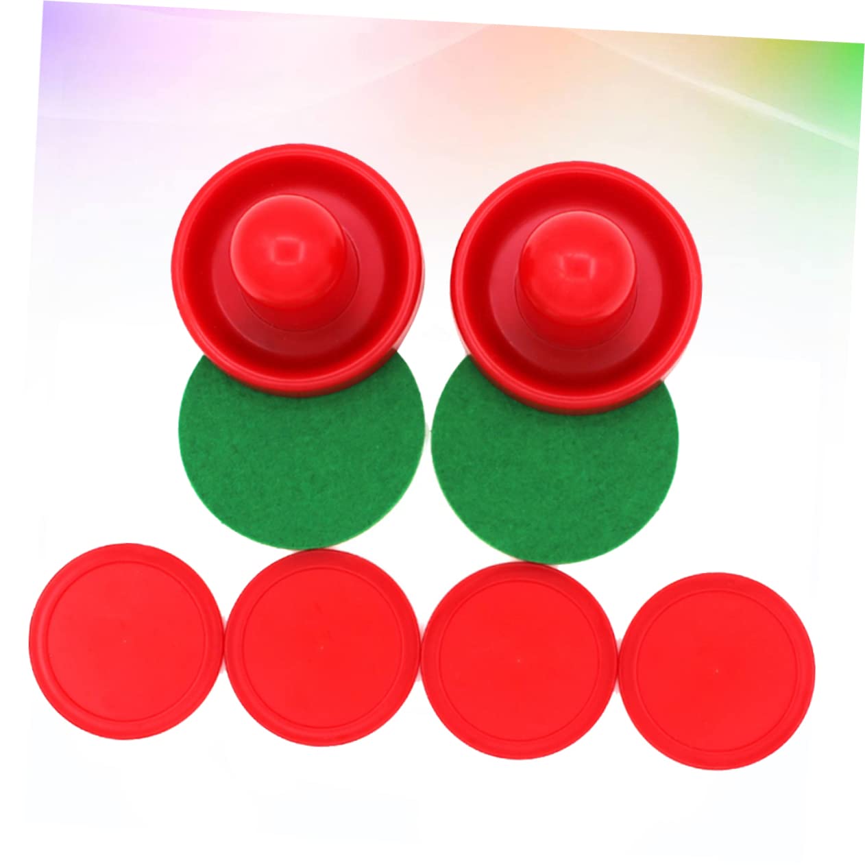 Toyvian 3 Set Accessori Per Hockey Partita Di Hockey Su Aria Tavolo Da Air Hockey L'hockey Gestisce Le Racchette Forniture Per Hockey Da Tavolo Rosso 8 Pezzi*3