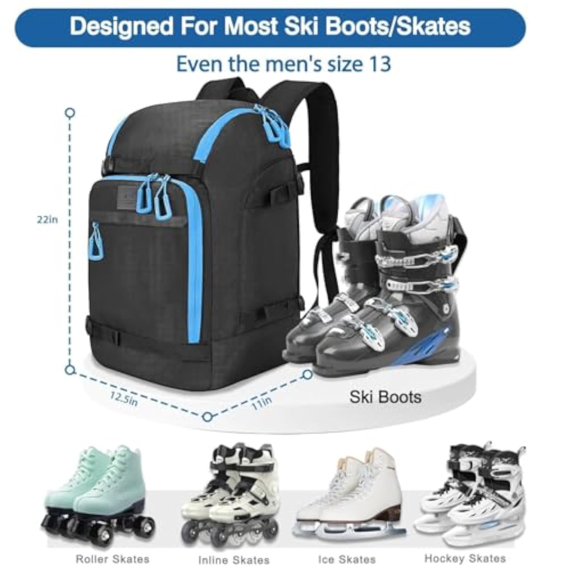 Durable Ski Boot Bag Backpack for Travel