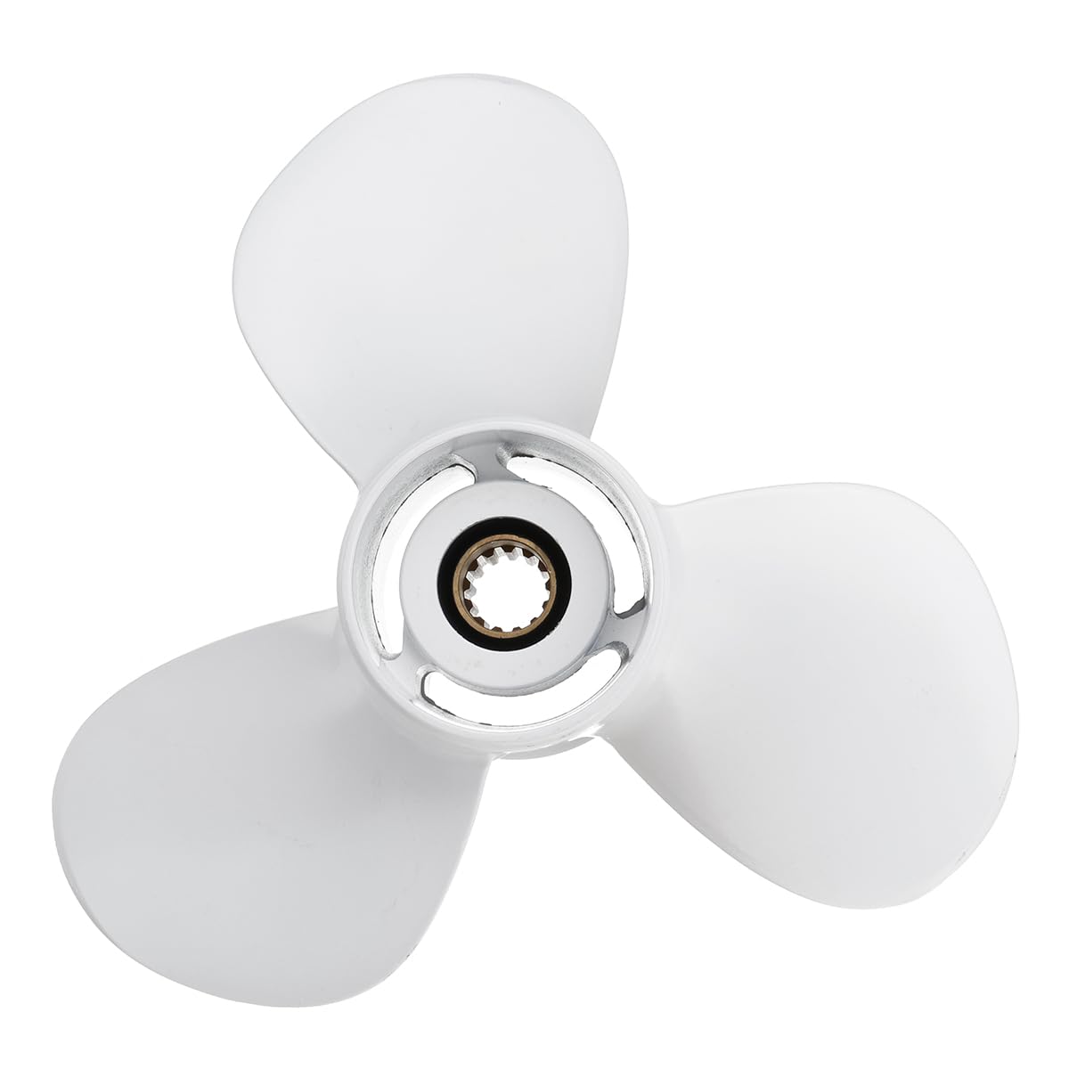Alluminio Marine Fuoribordo Elica 11 1/4 X 14 per YAMAHA 25 60 HP Bianco 3 Lama Kit Eliche Barca Ad Alte Prestazioni