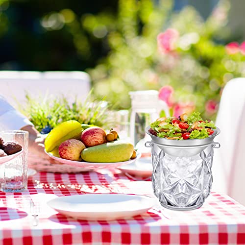 4 Pack 10 Oz Dip Chiller Bowl With Acrylic Ice Bowl Base, Ice Serving Bowl Stainless Steel Ice Chilled Serving Dish Iced Salad Bowl Set For Shrimp Cocktail, Chilled Pasta, Potato, Dressing, Fruit #TOP4
