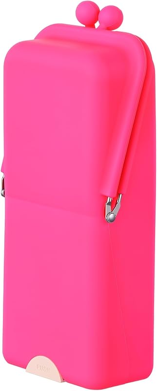 Kacctyen Estojo de Silicone para Pincéis de Maquiagem, Modelo Vertical, Rosa-choque