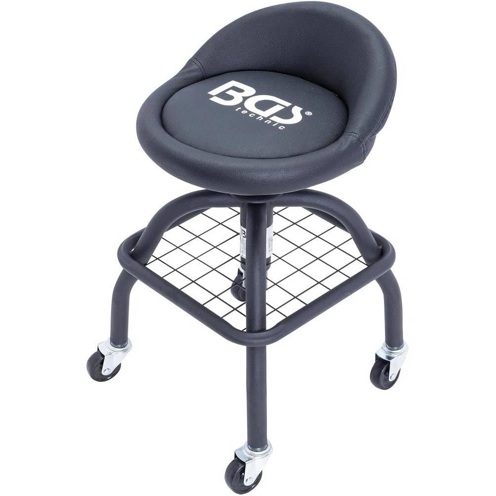 Asiento de taller con 4 ruedas - Ajustable 540-680 mm - Comodidad y movilidad óptima - D-Work