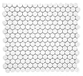 Penny Round Tile Arctic White Porcelain Mosaic Matte Look Wall and Floor Tile (Box of 10 Sheets) for Kitchen Backsplash, Bathroom Floor, Accent Wall