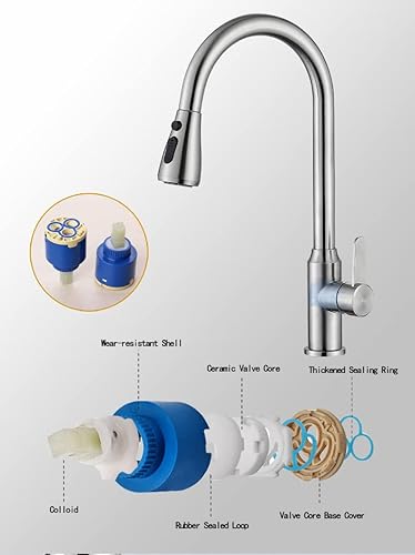 Miniatura 5 de Grifo de cocina con rociador extraíble grifo de fregadero de arco alto con manguera para RV lavandería bar Grifos de Cocina
