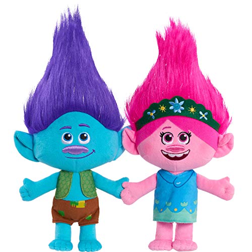 Trolls 13-inch World Tour Poppy & Branch Friendship Plush 2-Pack Stuffed Animals, Kids Toys for Ages 3 Up, Amazon Exclusive by Just Play by DREAMWORKS TROLLS - Used condition - US$22.79