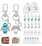 DASIAUTOEM Schutzengel Anhänger, 24 Stück Gastgeschenk Taufe, Shutzengel Schlüsselanhänger Set, H...
