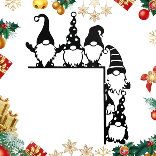 Fyrdyn Adorno Enano con Marco de Puerta navideño, decoración de Marco de Puerta con - Arte de Letrero navideño Decoración de navideña,Bonito de, de Ventana, Adorno para