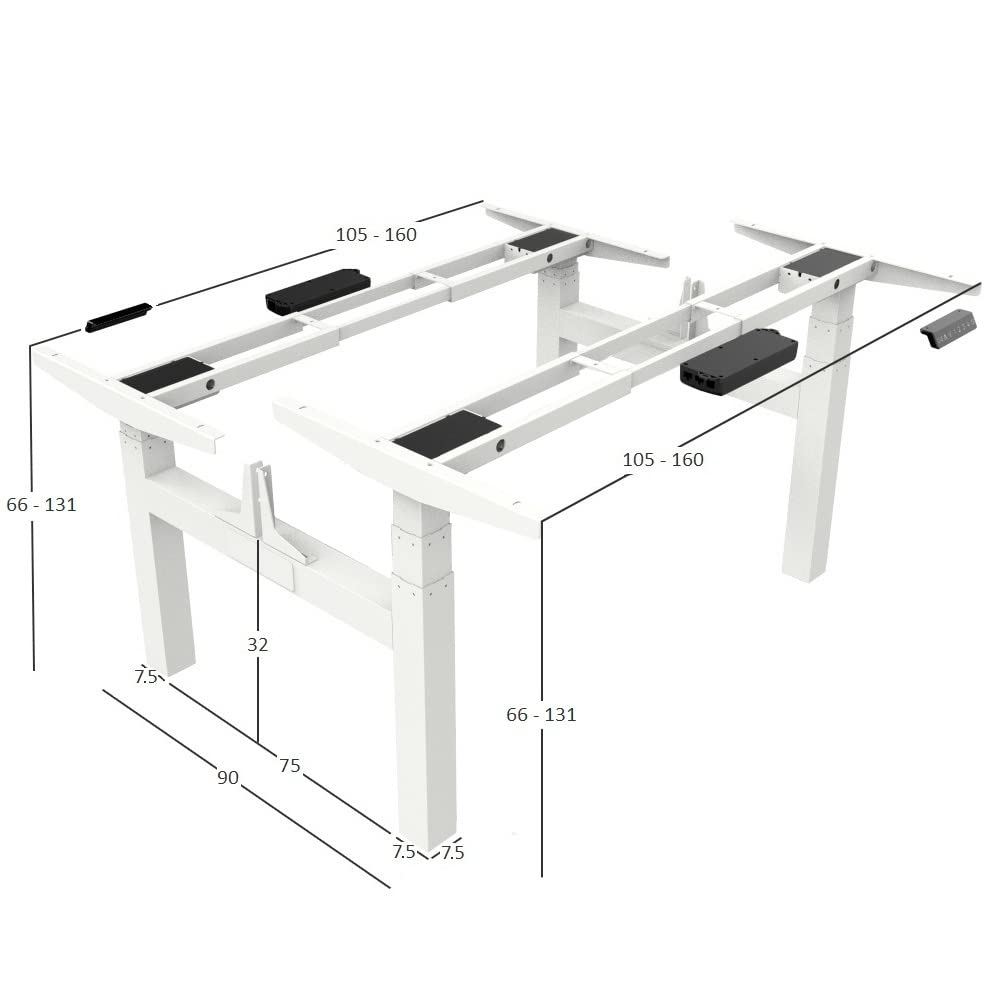 Vivol Podwójne biurko Duo 2 x 2 silnik – elektryczna regulacja wysokości – 180 x 80 cm – czarny/biały – profesjonalne podwójne miejsce pracy