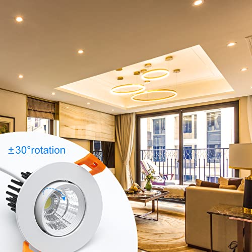Inshareplus 2 Inch Led Downlight, 3W Recessed Lighting Cob Dimmable, 3000K Warm White, Cri80, Led Ceiling Lights With Led Driver, 12 Pack #TOP5