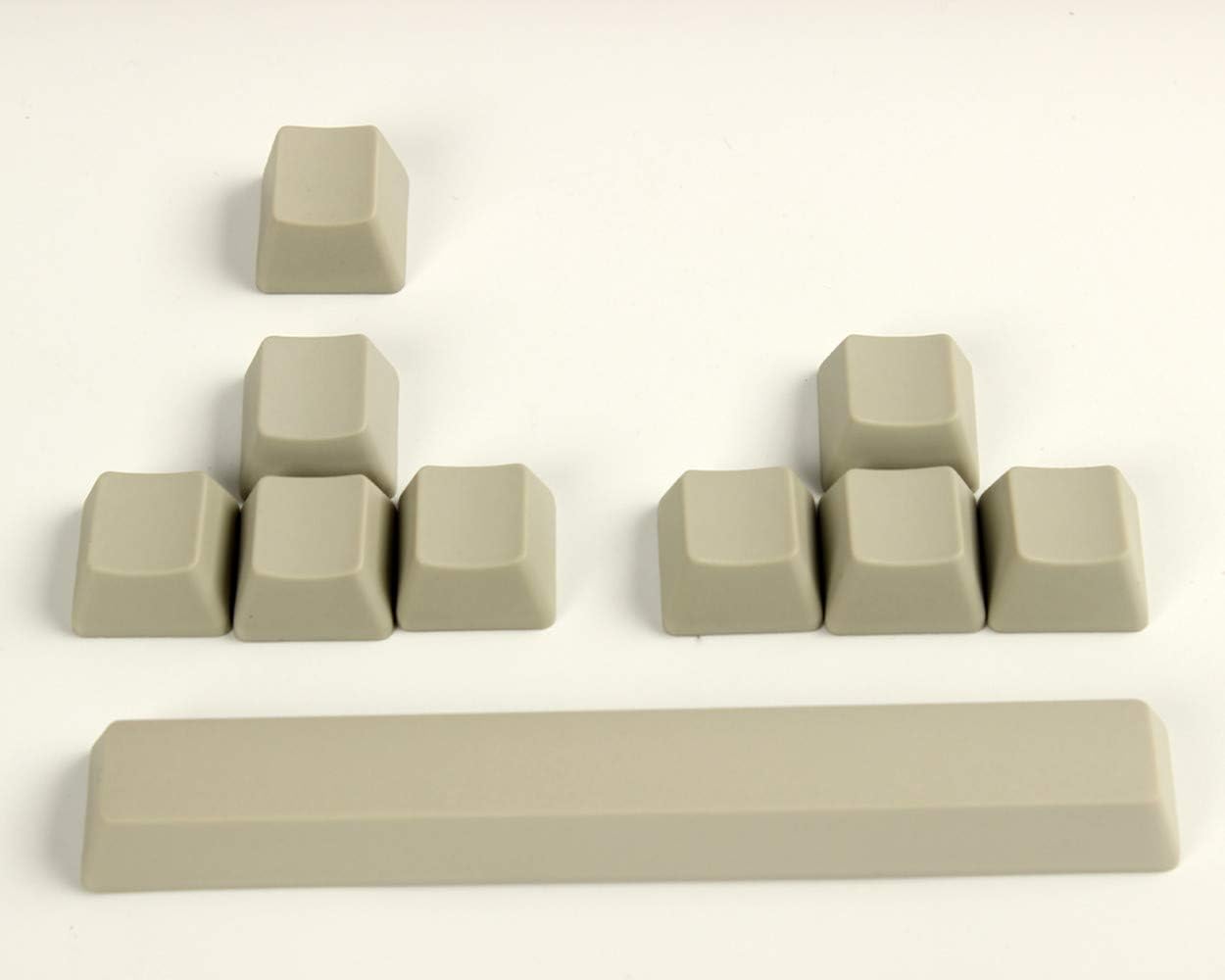 10 Keys OEM Profile Thick PBT Keycaps Arrow WASD Esc 6.25u Spacebar Blank Keyset for Cherry MX RGB Switches Mechanical Keycaps Gaming Replacement (Light Grey)