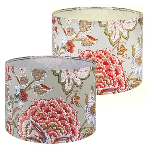 Kongkee Lamp Shades Set of 2, Large Drum Lamp Shade for Table & Floor Lamps, 13