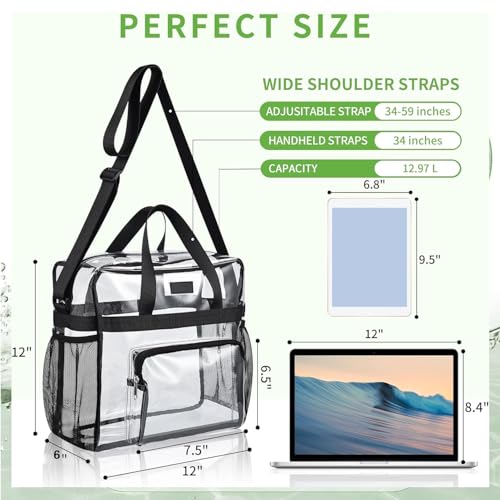 Bolso Tote Transparente para Estadio con Correa de Hombro miniatura 2
