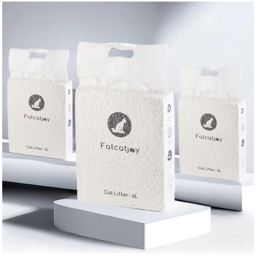 Fatcatjoy Arena para gatos de tofu, fórmula ligera de primera calidad, aglutinación rápida, desechable, sin perfume, paquete de 3, valor de larga duración