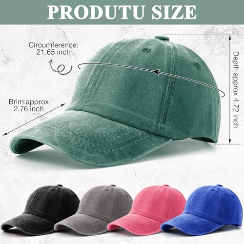 Gorra de béisbol vintage ajustable Glitopper 5 piezas miniatura 2