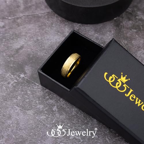 555Jewelry 4mm Sandblast Stainless Steel CZ Wedding Band Ring for Women & Men3