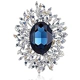 RAINBOW BOX Brooches for Women, Blue Rhinestone with Crystal Jewelry Large Women's Brooches & Pins…