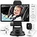 GHB Spiegel Auto Baby Rückbank Baby Kamera Auto 2-in-1 Babyphone mit Kamera 5 mit 720P HD-Bildschirm Wiederaufladbarer Akku Nachtsicht Gegensprechen Temperatursensor Saugnapfhalterung