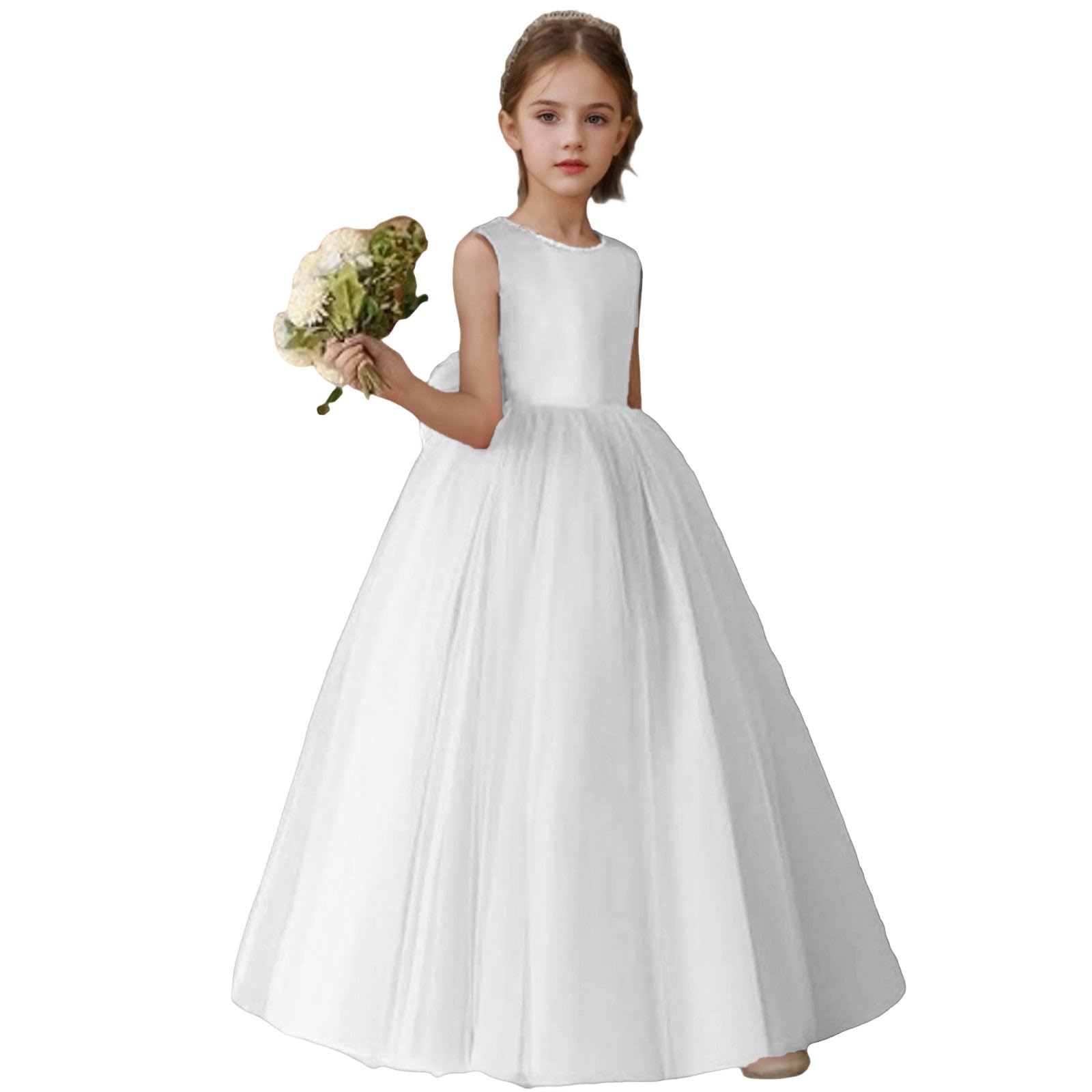 Generisch Prinzessin Kleid für Mädchen Blumenmädchenkleider Geburtstag Abendkleider Lang Elegant Tüllkleid Festliche Kleider für Hochzeit Partykleid Maxi Kleid Prinzessinnen Kleider Klavier Kostüme