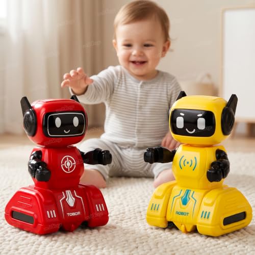 Image of Zest 4 Toyz Push and Go Robot Toy for Kids Inertia Driving Swinging Action Educational Robot Car Toy Indoor Outdoor Fun Gift for Boys and Girls 12 Months+ (Pack of 2) Random Color