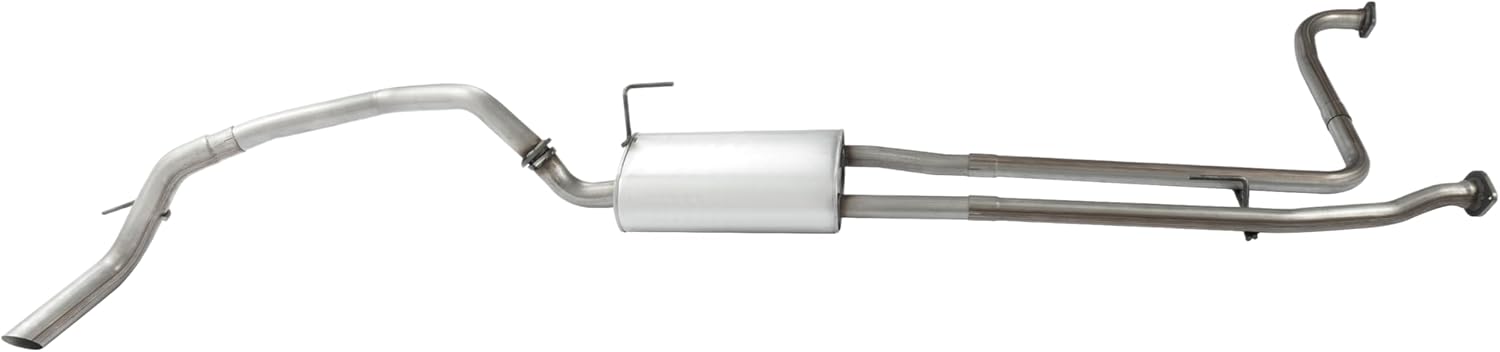 Muffler Exhaust Kit Compatible with 2007-2015 Nissan Titan 5.6L 409 Stainless Steel Silvery