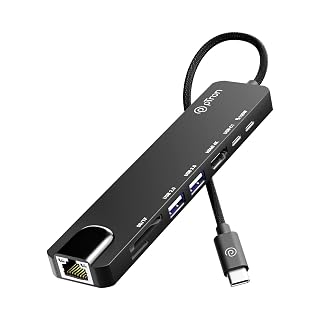pTron Nexo 8-in-1 Type C to HDMI USB Hub w/ 4K@30Hz HDMI, 100Mbps Ethernet, 100W PD Charging, USB 3.0, USB 2.0, USB-C 2.0 Data, microSD/SD Card Slots for All Type C Devices, MacBook, Laptop, PC(Black) - Amazon product rated Grade A