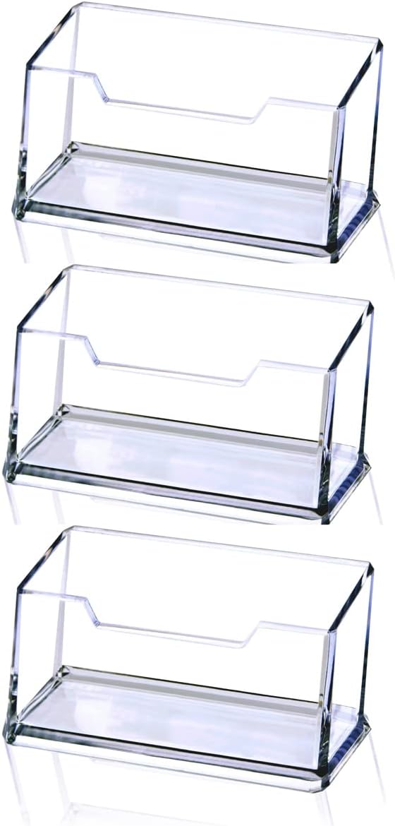 Meschett 3Pack Clear Acrylic Business Card Holder, Name Card Organizer