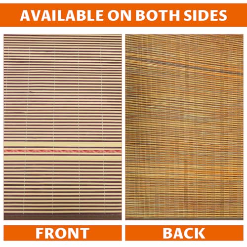 Image of HASTHIP Sleeping Mats for Home - Mats for Floor Sleeping Mat with Bed Foldable Double Sided Cool Bamboo Mattress for Home, School, Dormitory, Single or Double Bed 0.6x1.8m