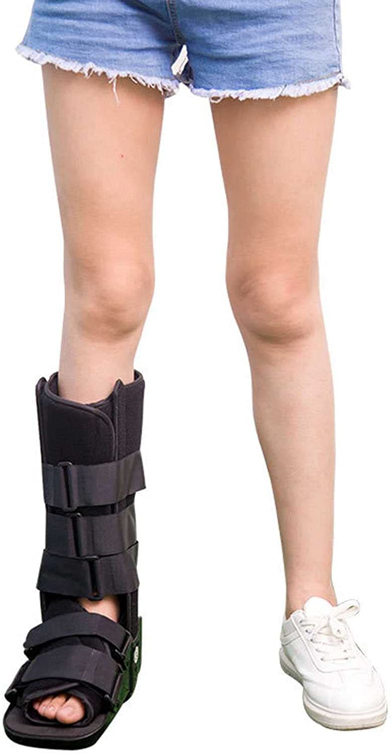 Bota de Fractura para pie Roto con Placa de Acero Fractura de Tobillo Protector de esguince Férula Nocturna para estabilizar el pie Tobillo Tobillera para Mujeres y Hombres (Color : Black, Size :