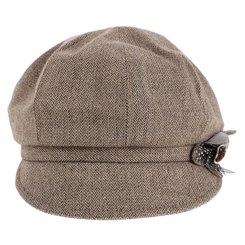 Petit chapeau kaki à motif floral type béret tendance pour femme