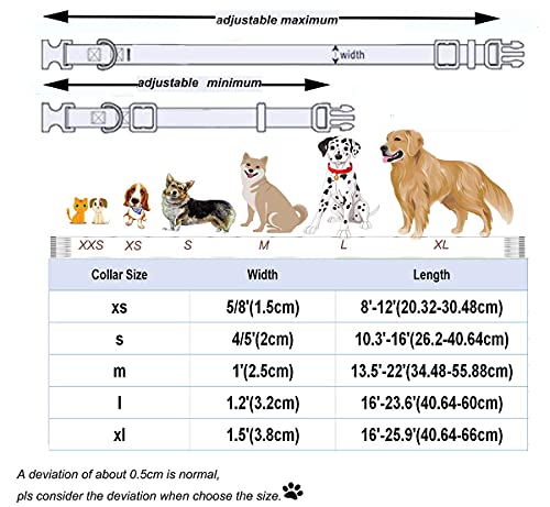 Image of DOGWONG Hemp Cotton Dog Collar with Bow, Pink Pet Collar Durable Adjustable Girl Puppy Collar for Small Medium Large Dogs