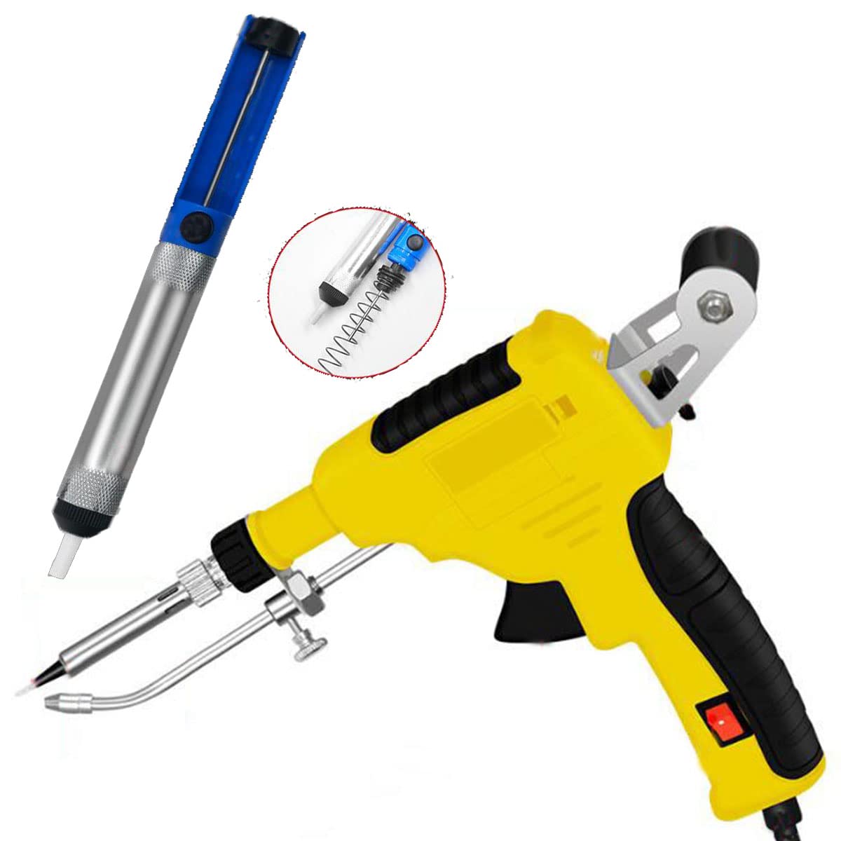 Kit De Soldador, Kit De Pistola De Soldadura Eléctrica con Cable De 60 W, Kit De Soldadura De Operación con Una Sola Mano 15 En 1 para Joyas De Soldadura, Relojes