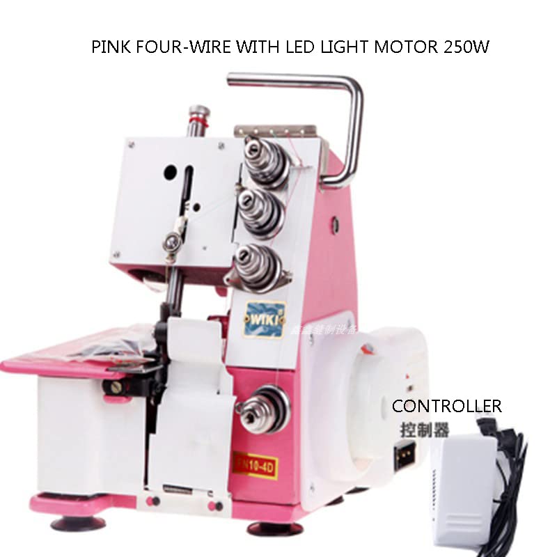 Máquina de coser de punto de cadeneta de cuatro hilos for el hogar de 180W/250W/300W, máquina de coser Overlock y máquina de coser eléctrica Overlock(250W-Pinke)