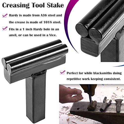 image for Bonbo 5PCS Blacksmith Anvil Hardy Tool Set 1 Inch Hot Cut Tool, Creasi
