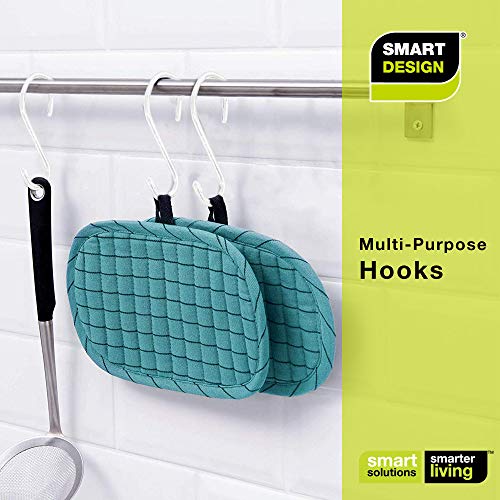 Smart Design Premium Large S-Hooks With Rubber Gripped Finish Set Of 6 - Steel Metal Frame - Rust Resistant Finish - Hanging Kitchen, Closet, And Storage Items - Home - 3.125 X 5.75 Inch - White #TOP7